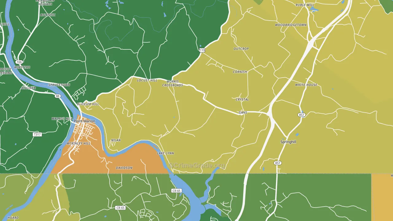 15451, PA Map of Drug-Related Crime Rates