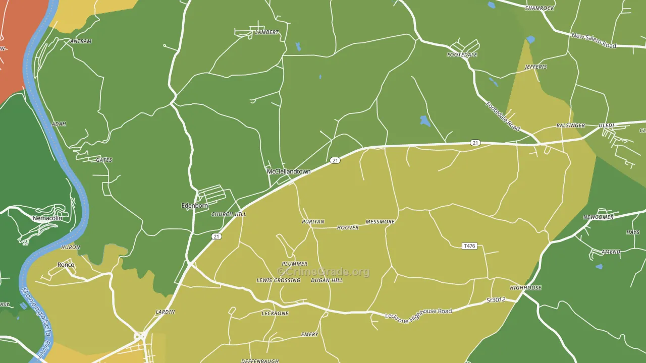 15458, PA Map of Drug-Related Crime Rates