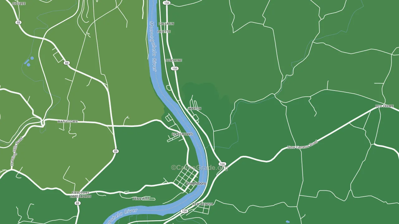 15460, PA Map of Drug-Related Crime Rates
