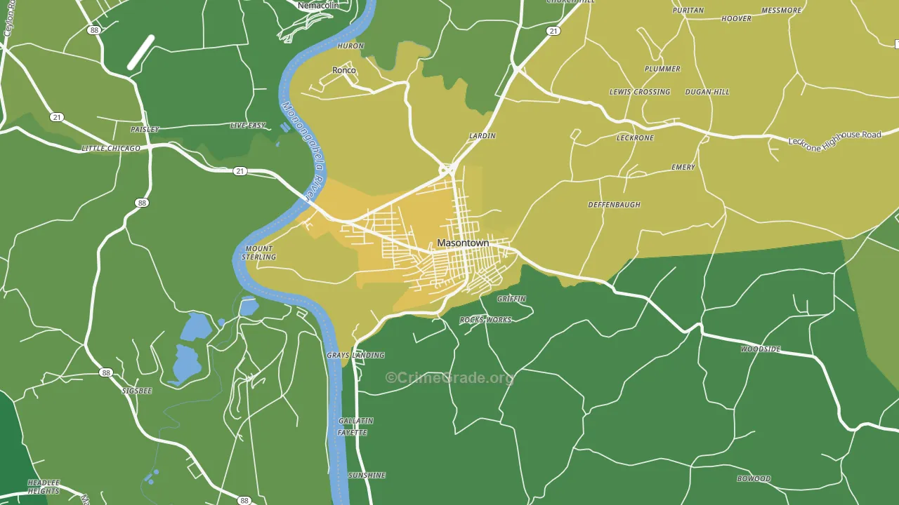 15461, PA Map of Drug-Related Crime Rates