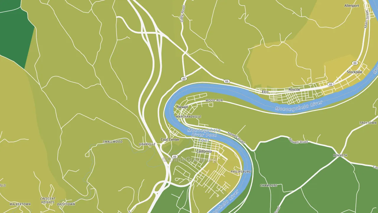 15466, PA Map of Drug-Related Crime Rates