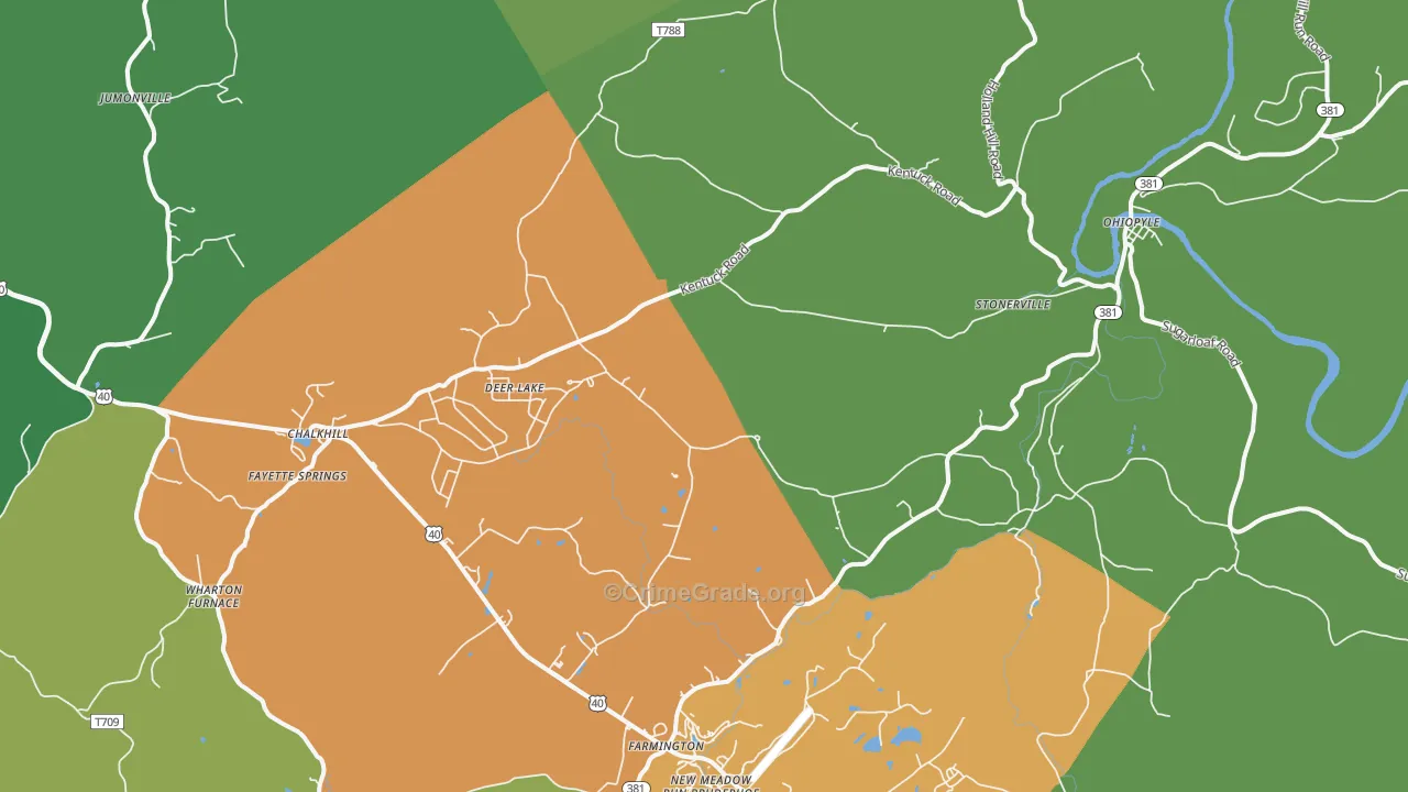 15470, PA Map of Drug-Related Crime Rates