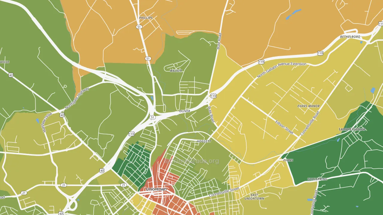 15472, PA Map of Drug-Related Crime Rates