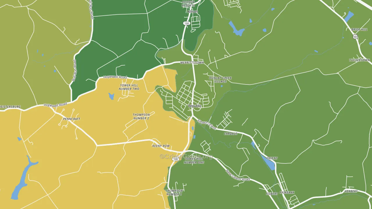15475, PA Map of Drug-Related Crime Rates