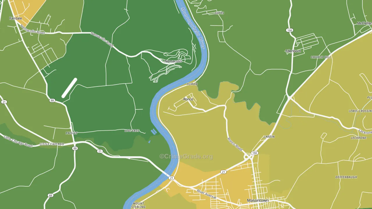 15476, PA Map of Drug-Related Crime Rates