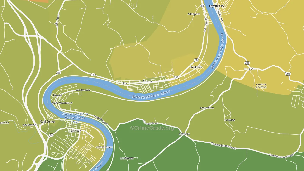 15477, PA Map of Drug-Related Crime Rates