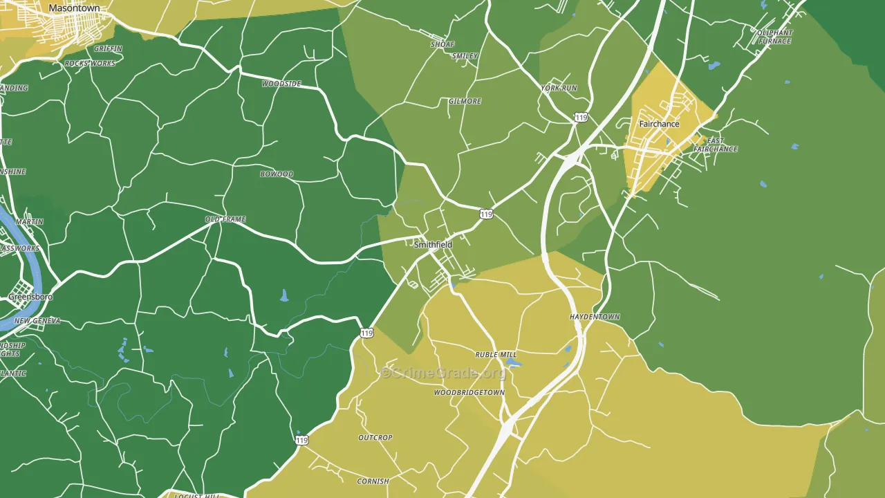 15478, PA Map of Drug-Related Crime Rates