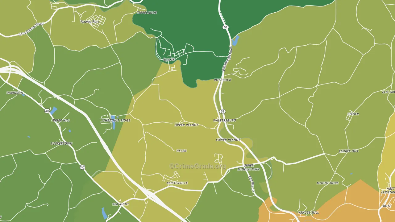 15480, PA Map of Drug-Related Crime Rates