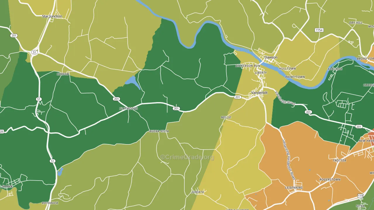 15486, PA Map of Drug-Related Crime Rates