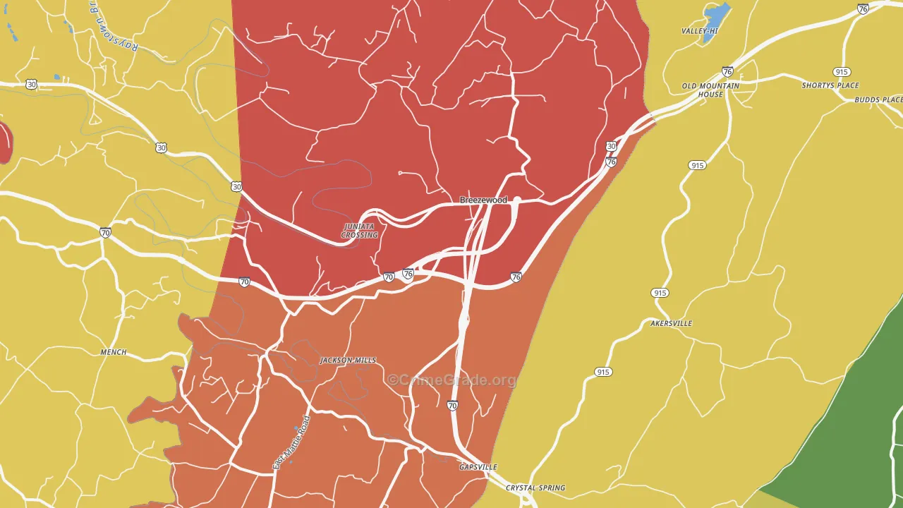 15533, PA Map of Drug-Related Crime Rates