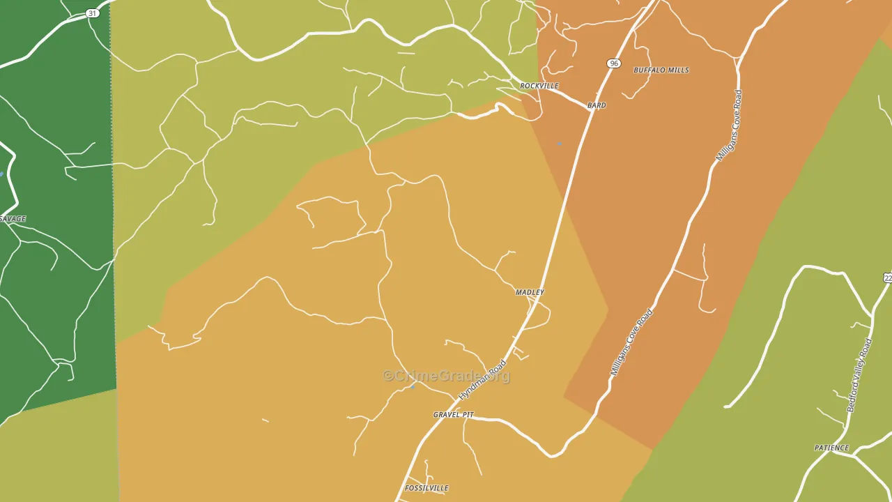 15534, PA Map of Drug-Related Crime Rates
