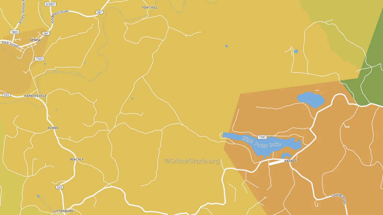 15540, PA Map of Drug-Related Crime Rates