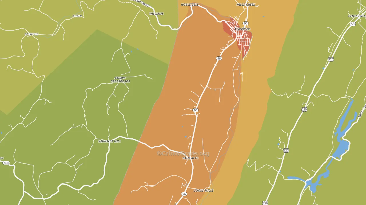 15545, PA Map of Drug-Related Crime Rates