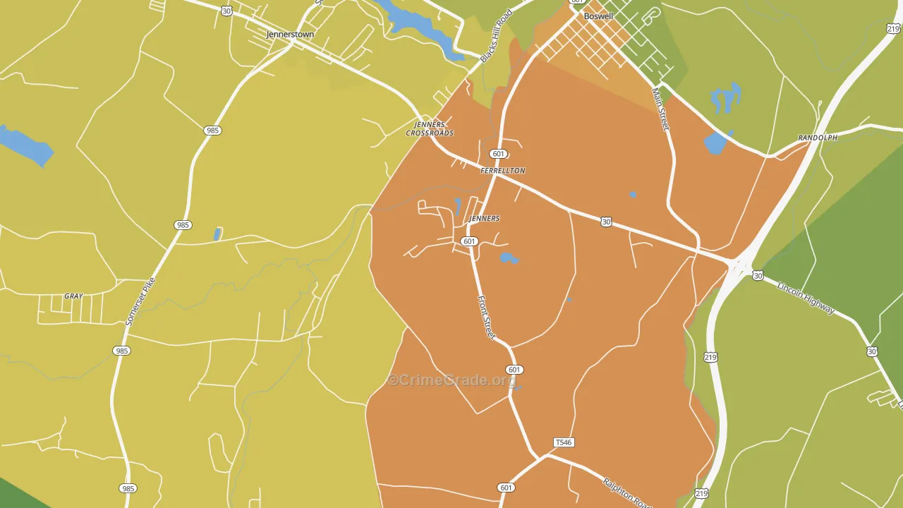 15546, PA Map of Drug-Related Crime Rates
