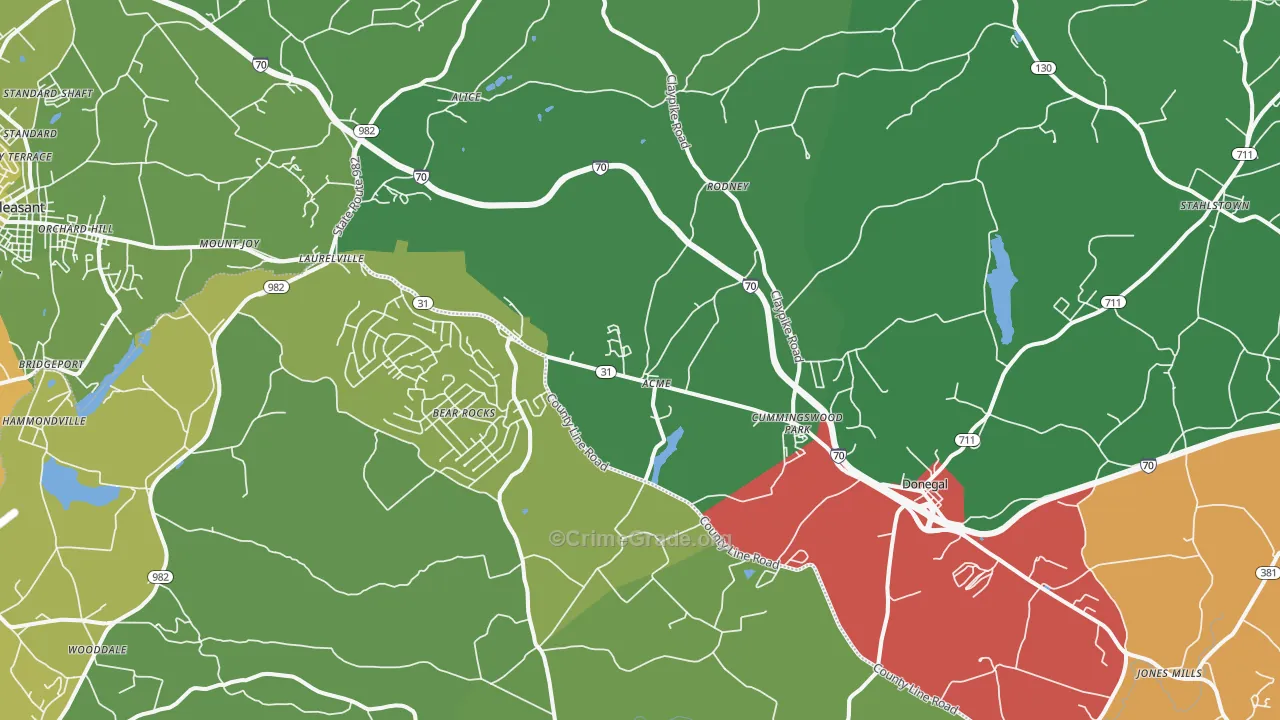 15610, PA Map of Drug-Related Crime Rates