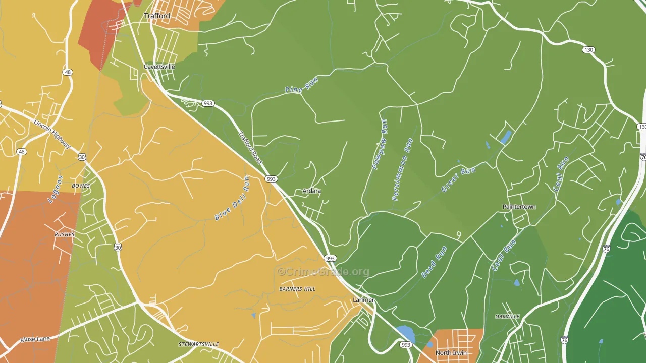 15615, PA Map of Drug-Related Crime Rates