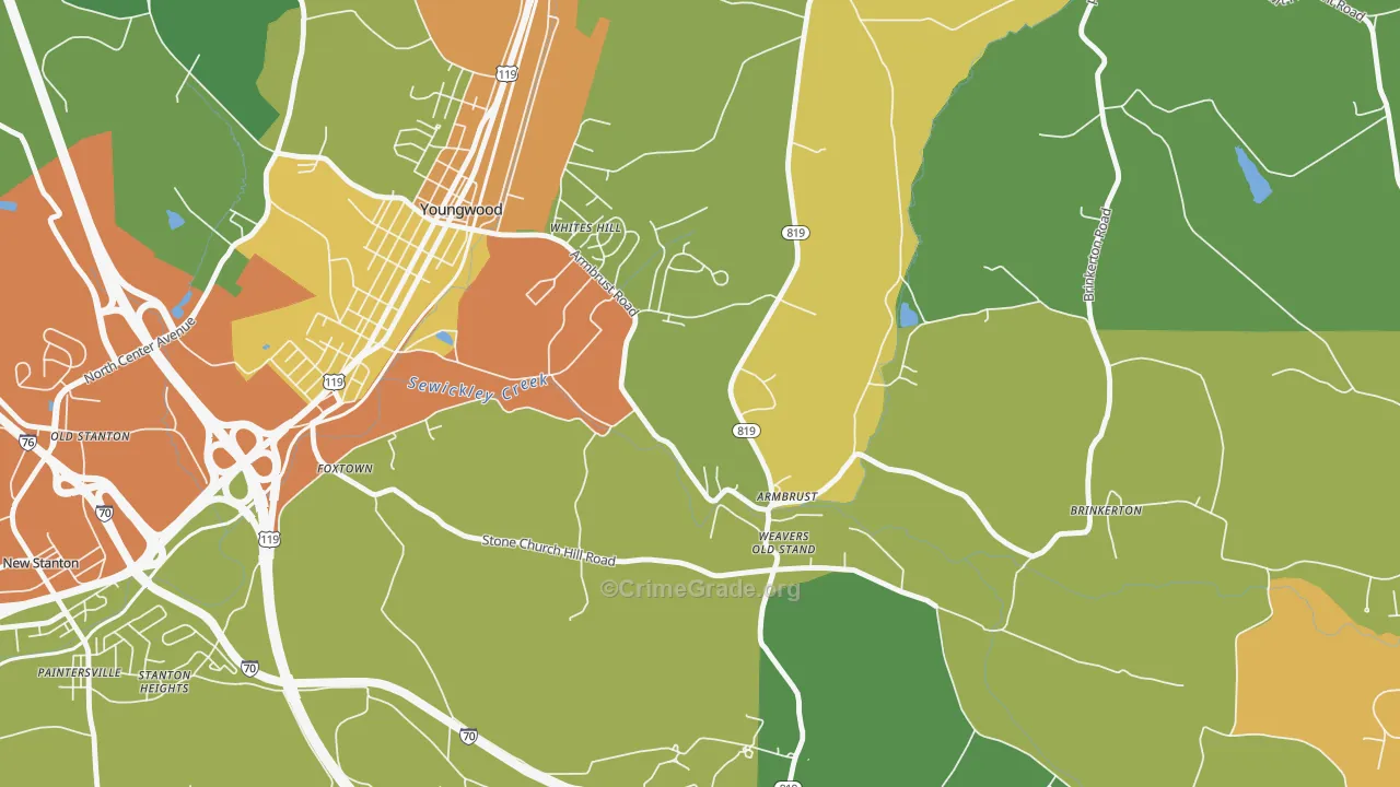15616, PA Map of Drug-Related Crime Rates