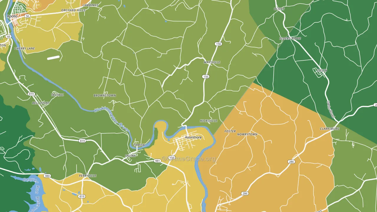 15618, PA Map of Drug-Related Crime Rates