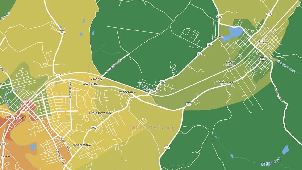 15620, PA Map of Drug-Related Crime Rates