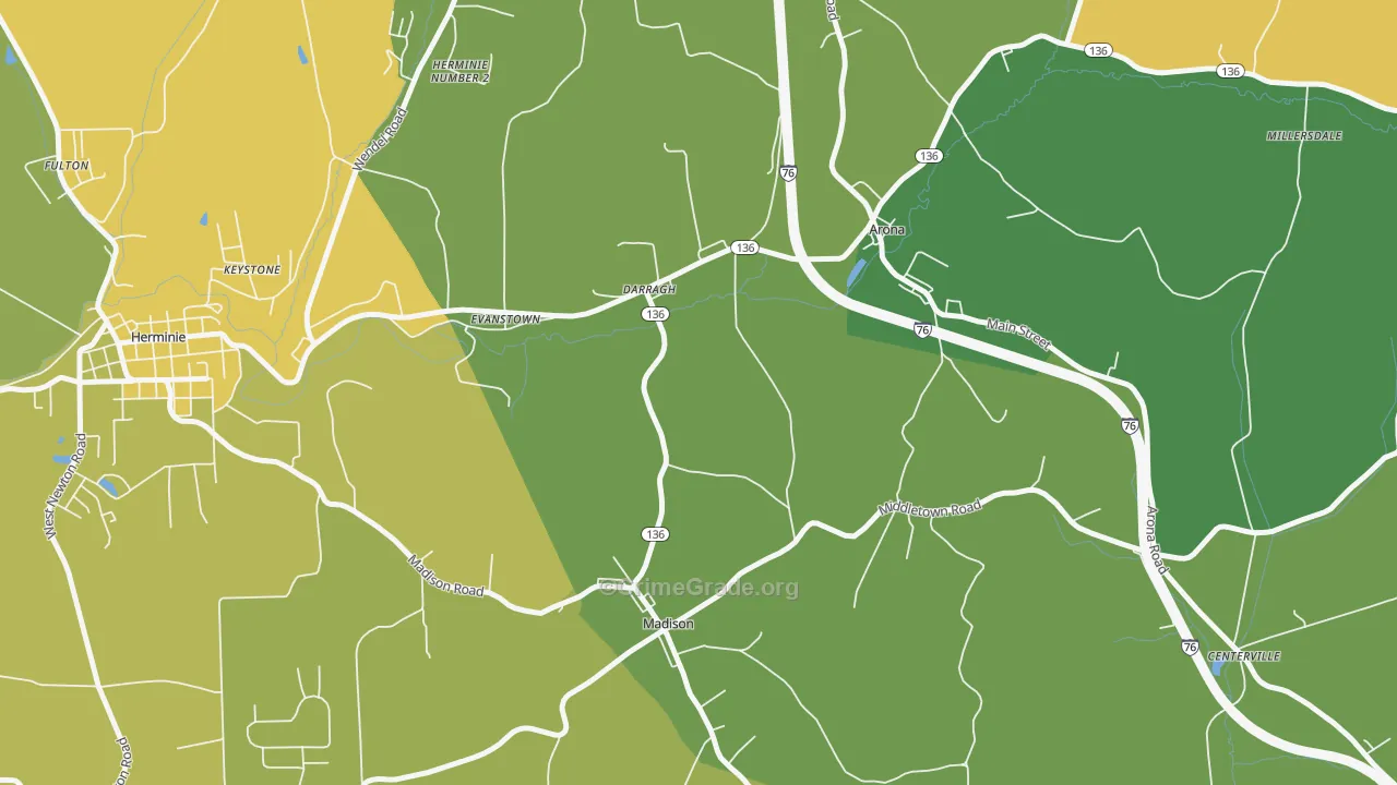 15625, PA Map of Drug-Related Crime Rates