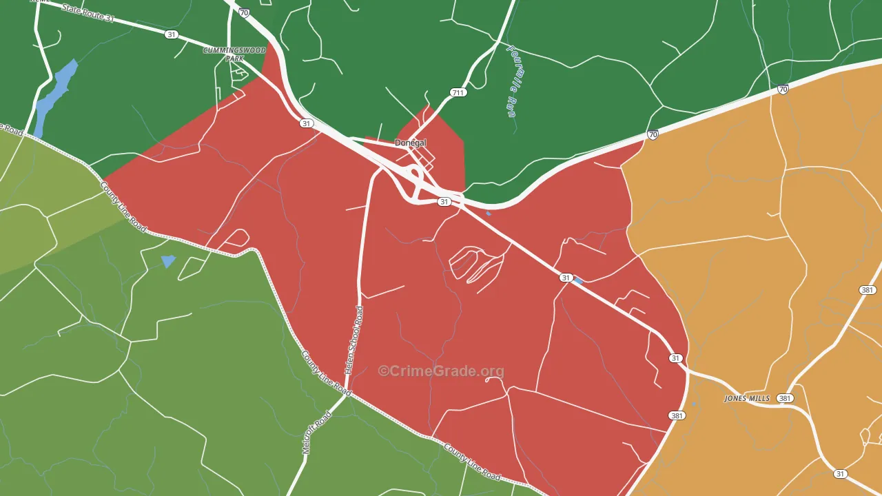 15628, PA Map of Drug-Related Crime Rates
