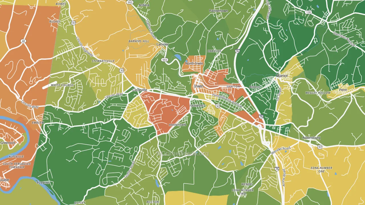 15642, PA Map of Drug-Related Crime Rates