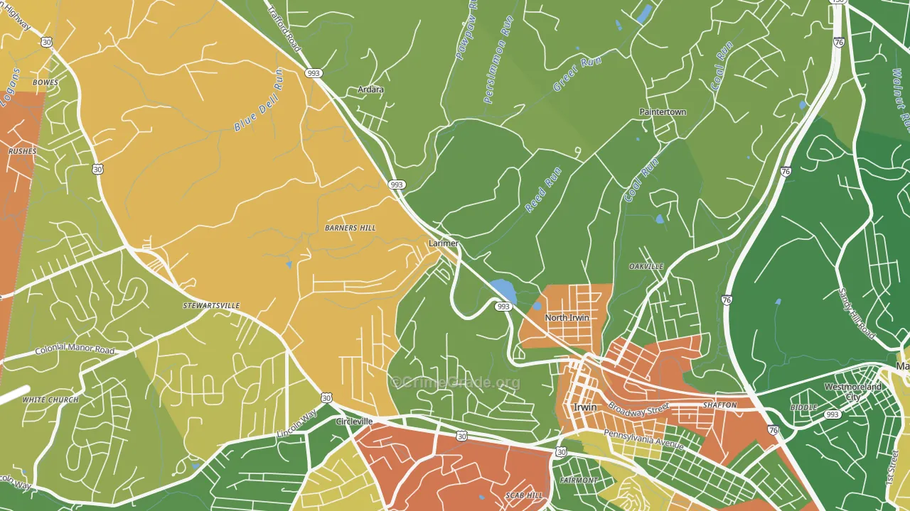 15647, PA Map of Drug-Related Crime Rates
