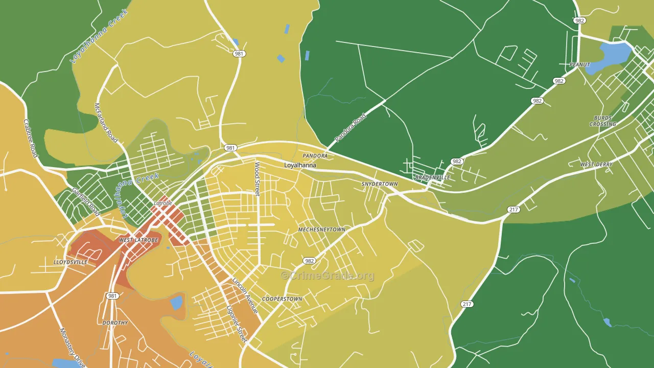 15661, PA Map of Drug-Related Crime Rates