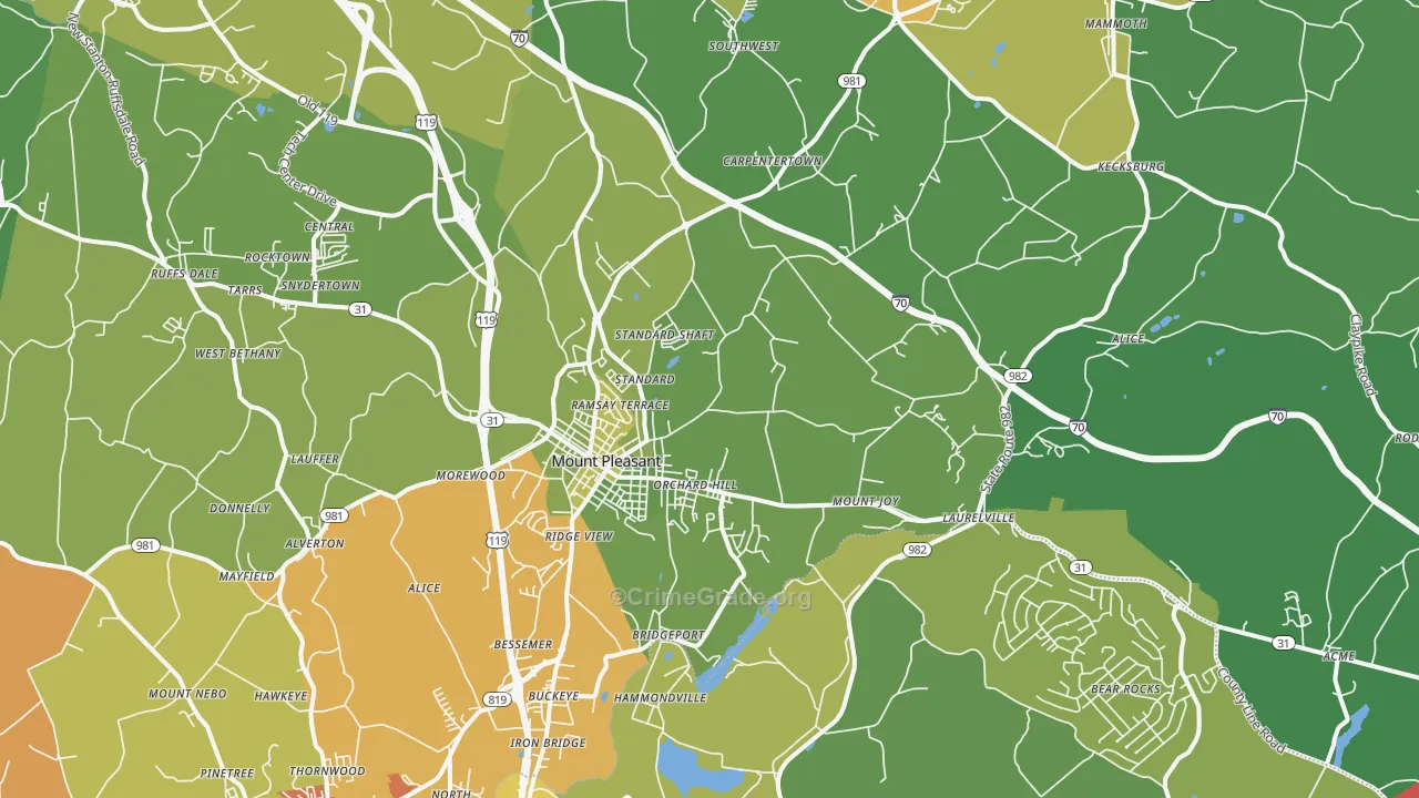 15666, PA Map of Drug-Related Crime Rates