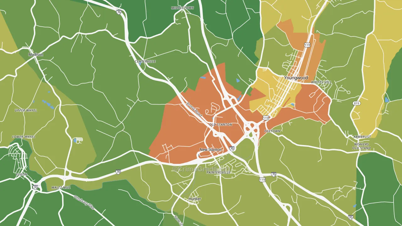 15672, PA Map of Drug-Related Crime Rates