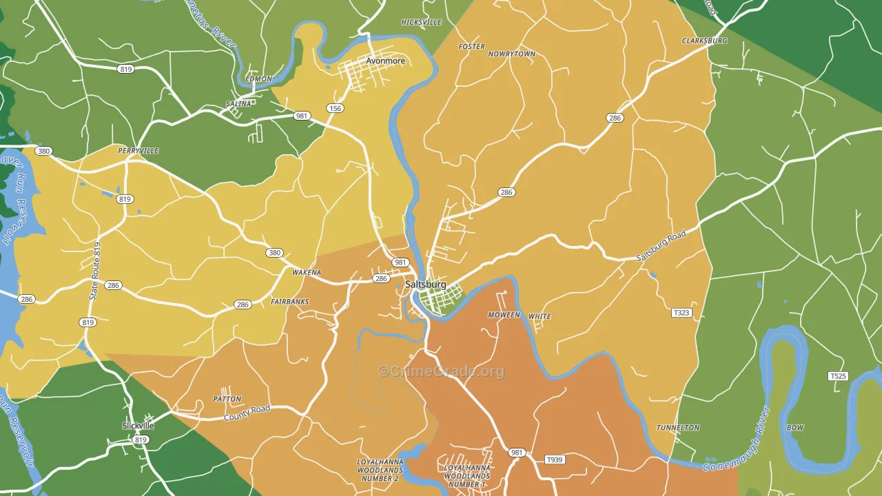 15681, PA Map of Drug-Related Crime Rates