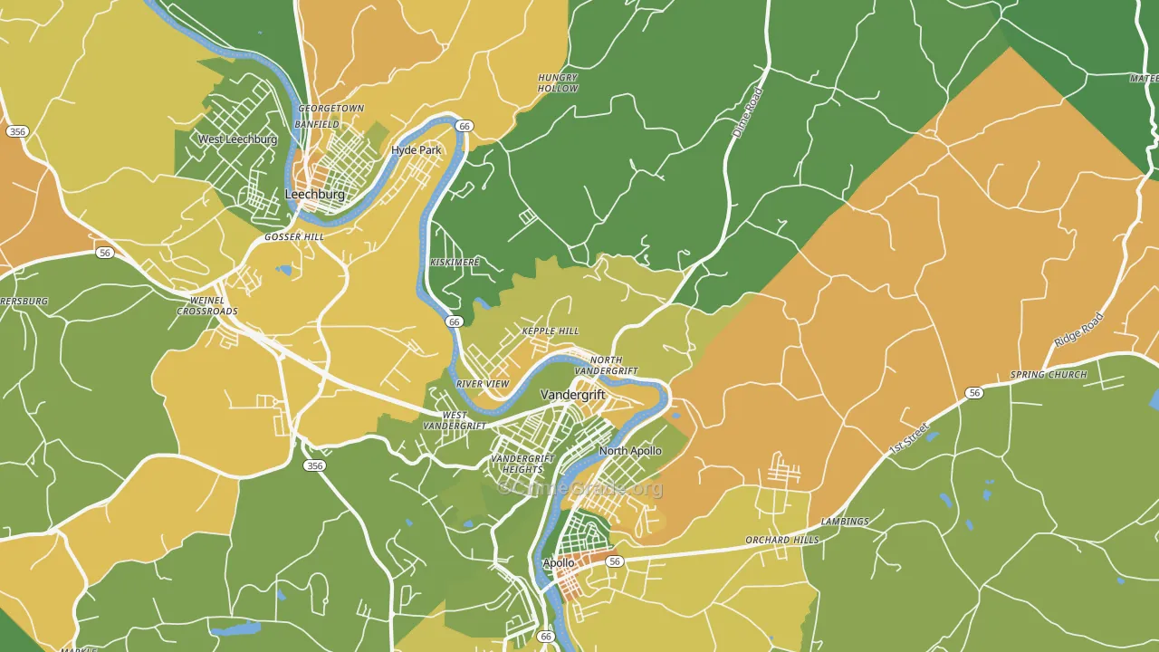 15690, PA Map of Drug-Related Crime Rates