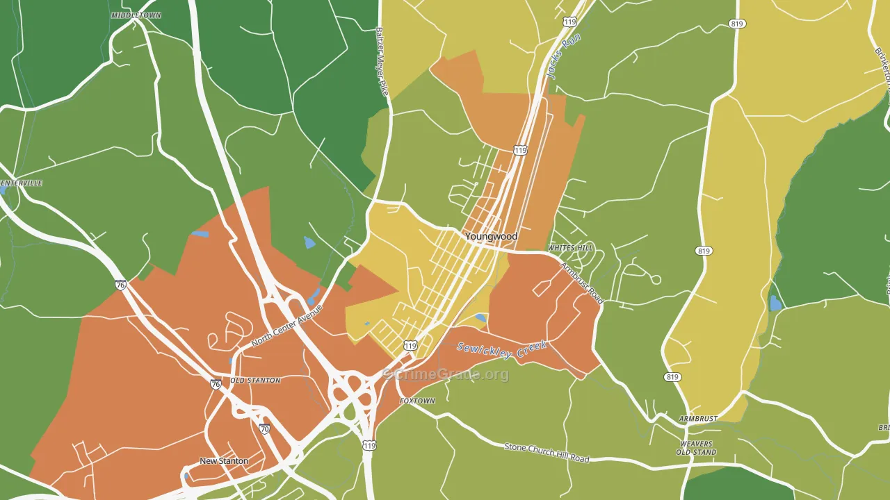 15697, PA Map of Drug-Related Crime Rates