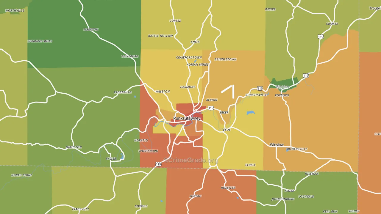 15767, PA Map of Drug-Related Crime Rates