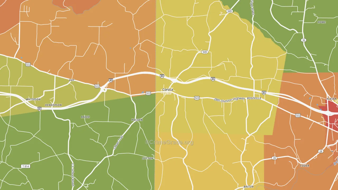 15829, PA Map of Drug-Related Crime Rates