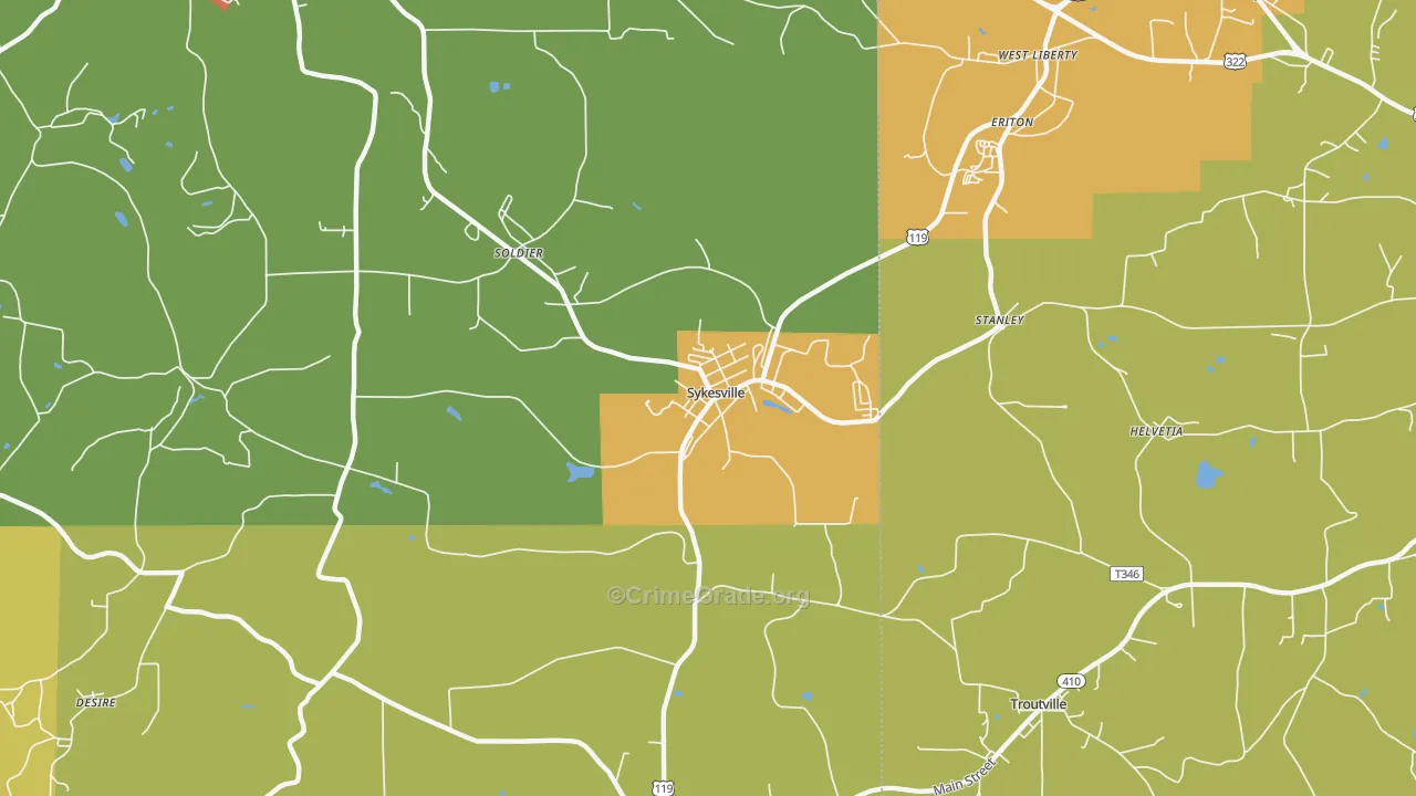 15865, PA Map of Drug-Related Crime Rates