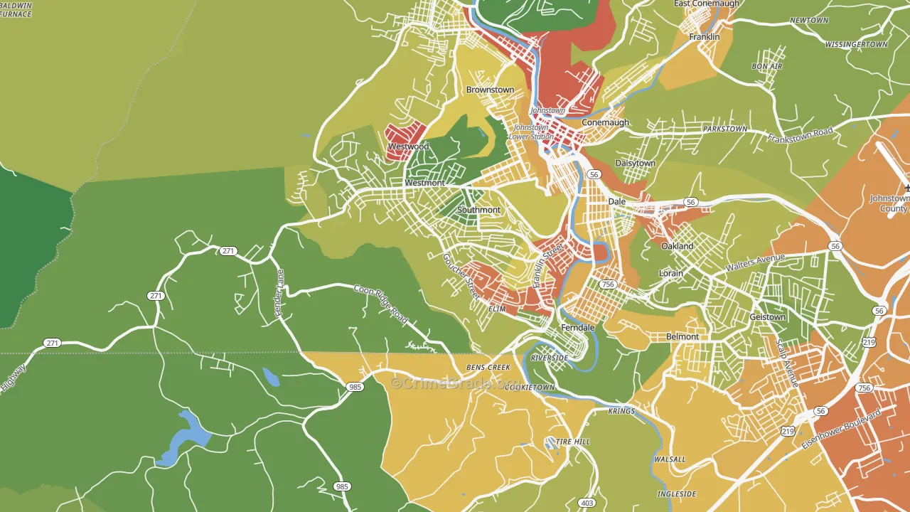 15905, PA Map of Drug-Related Crime Rates