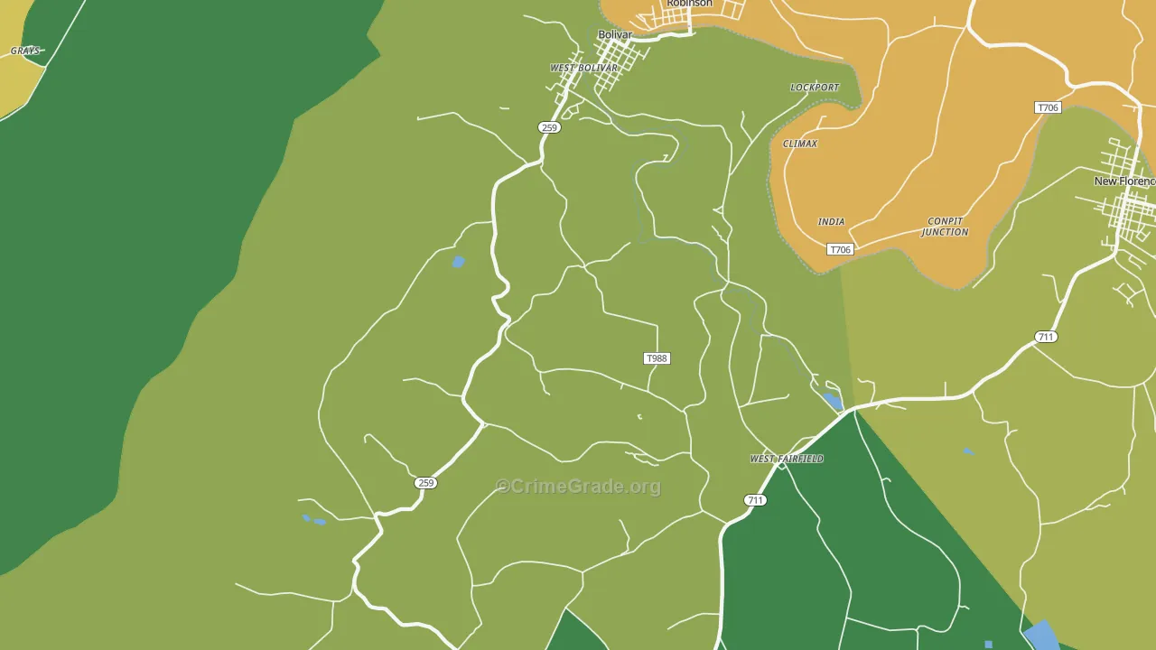 15923, PA Map of Drug-Related Crime Rates