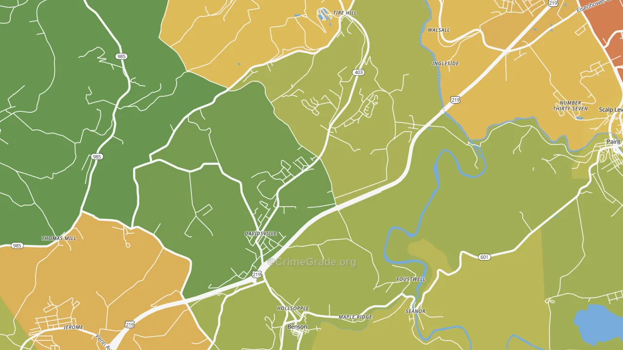 15928, PA Map of Drug-Related Crime Rates