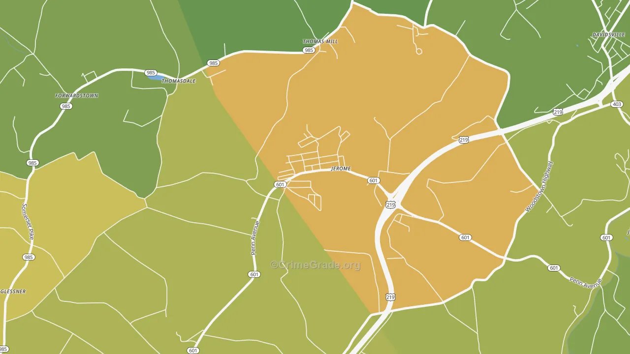 15937, PA Map of Drug-Related Crime Rates