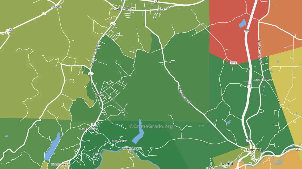 15942, PA Map of Drug-Related Crime Rates