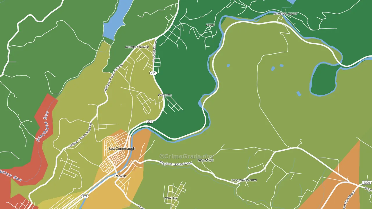 15945, PA Map of Drug-Related Crime Rates