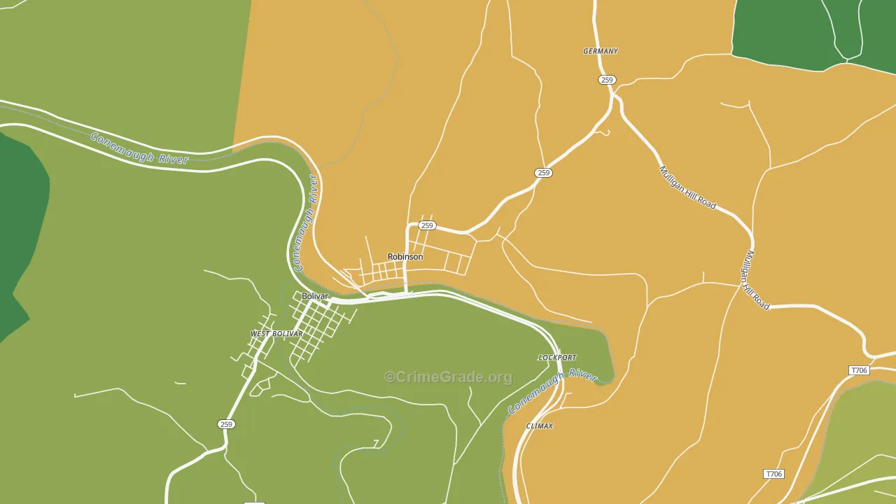 15949, PA Map of Drug-Related Crime Rates