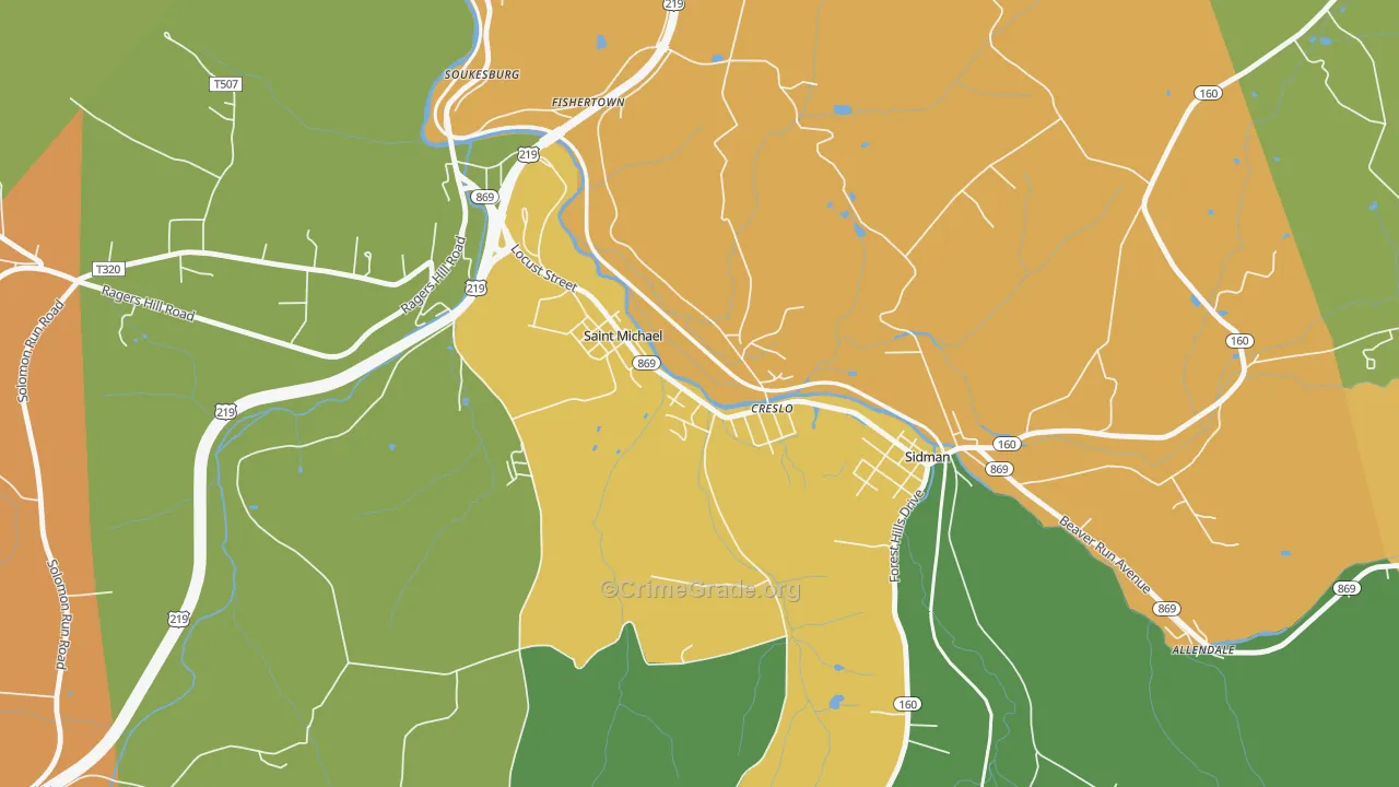 15951, PA Map of Drug-Related Crime Rates