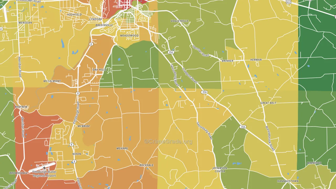 16002, PA Map of Drug-Related Crime Rates