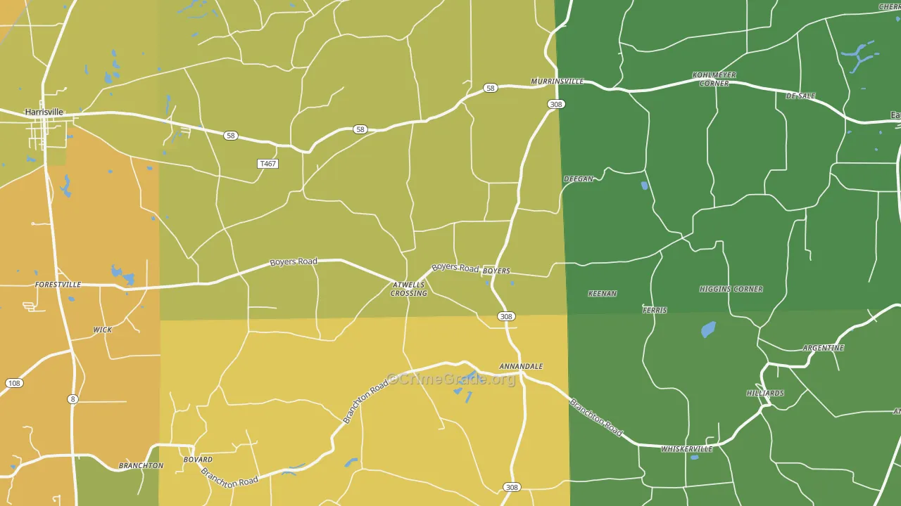 16020, PA Map of Drug-Related Crime Rates