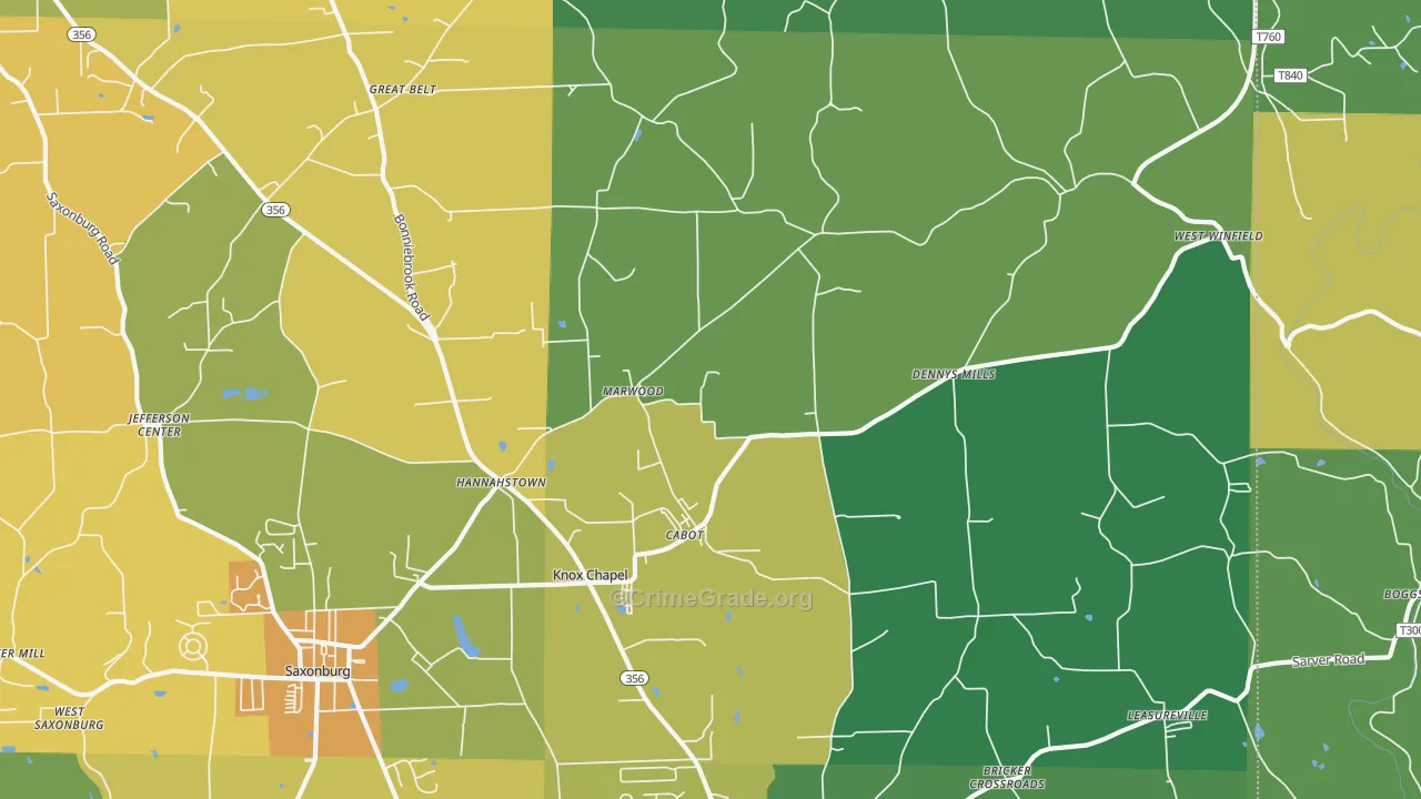 16023, PA Map of Drug-Related Crime Rates