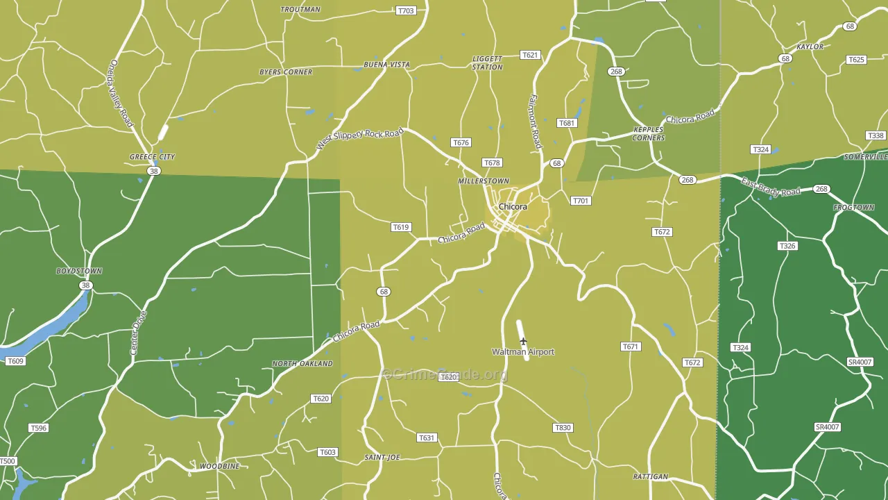 16025, PA Map of Drug-Related Crime Rates