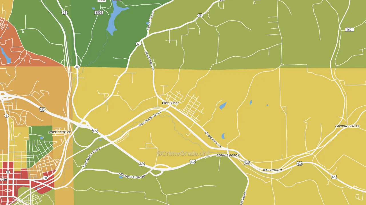 16029, PA Map of Drug-Related Crime Rates