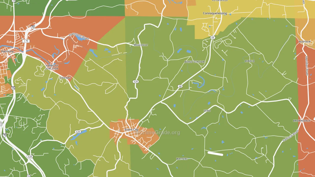 16033, PA Map of Drug-Related Crime Rates